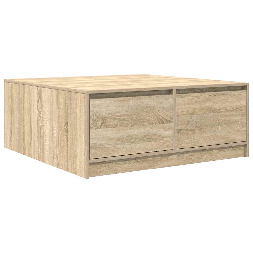 Coffee Table with Drawers Sonoma Oak 100x100x40 cm